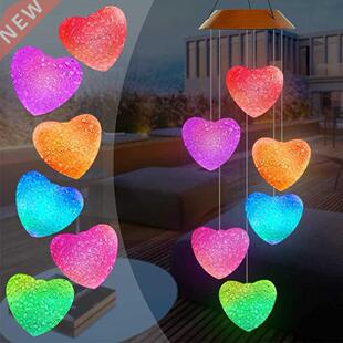 Love Solar Wind Chime Lamp Led Colorful Love Heart