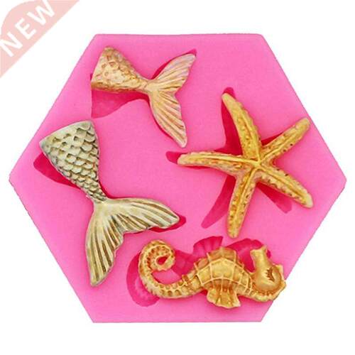 Mini Mermaid Tail Starfish Silicone Mold Fondant Chocolate
