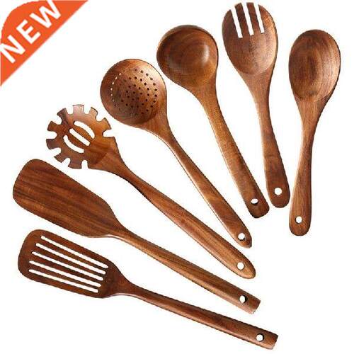New Wooden Kitchen Utensils Set,Wooden Spoons for Cooking