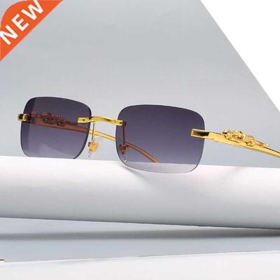 Fashion Vintage Rimless Square Sunglasses Women Men Luxury B