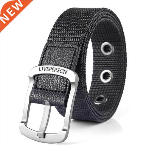 New Pin Buckle Belt Men Women Fashion Stripes Outdoor Belts