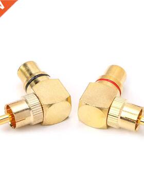 2X Brss RC Right ngle Mle To Femle Gold Plted Connecto