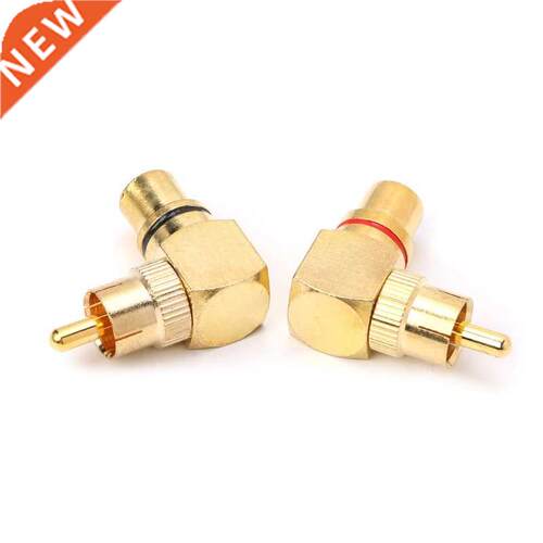 2X Brss RC Right ngle Mle To Femle Gold Plted Connecto