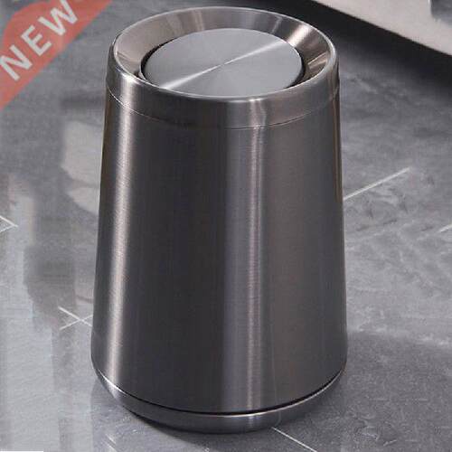 athroom Round Trash in Gold Office Stainless Steel Home