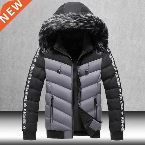 Winter Jacket Men 2022 Fur Collar Hooded Thick Warm Cotton O