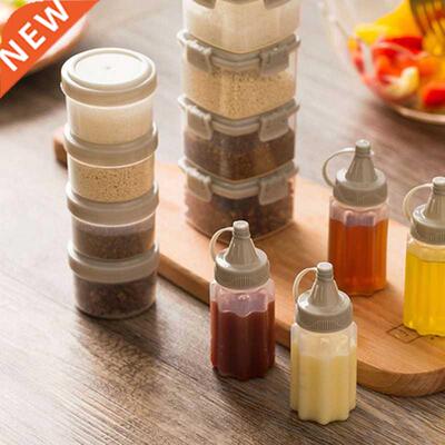 4Pcs Mini Seasoning Box Portable Transparent Sauce Jam