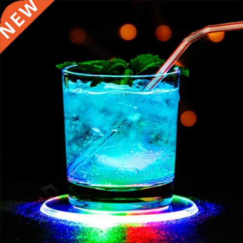 5Pcs 10CM Acrylic LED Flashing Coasters Light p Cocktail Win