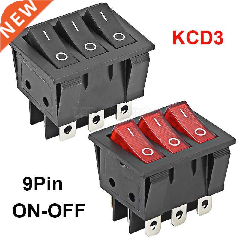 2Pcs KCD3 Boat Car Rocker Switch ON-OFF 2 Position 9 Pin KCD