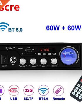 2*60W Bluetooth-Compatible FM Mp3 Player Audio Power AMP Equ
