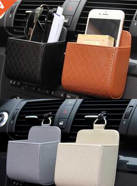 Car Storage Bag Air Vent Dashboard Tidy Hanging Leather Orga