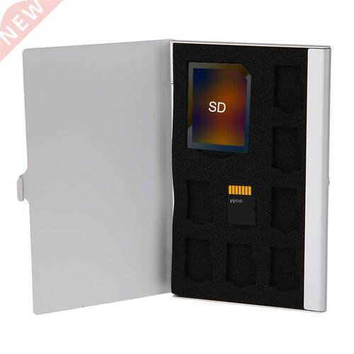 Memory Card Storage Case Box Silver Monolayer Aluminum 1SD+