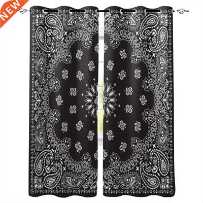 Bandana Black Window Curtains for Living Room Luxury
