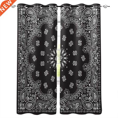 Bandana Black Window Curtains for Living Room Luxury