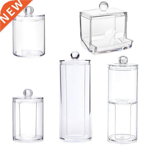 Acrylic Makeup Organizer Cotton Swabs Qtip Container Cosmeti