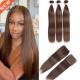 Straight Bundles Brown Brazili Bone Closure Light With