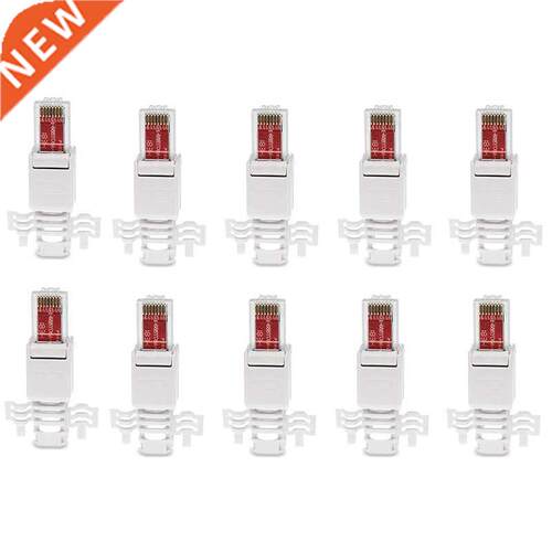 10 Network Plug Tool-Free RJ45 CAT6 LAN UTP Cable Plug Witho