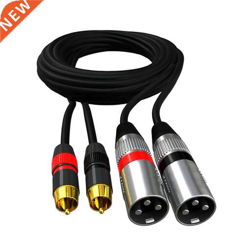 Dual XLR Male to Dual RCA Male Adapter Microphone Audio Cabl