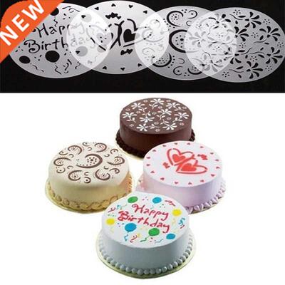 4pc/set Cake Stencils Flower Spray Stencil DIY Decorating Te