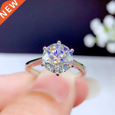 Moissanite Ring 2CT CT VVS Lab Diamond With Certififcate Fa
