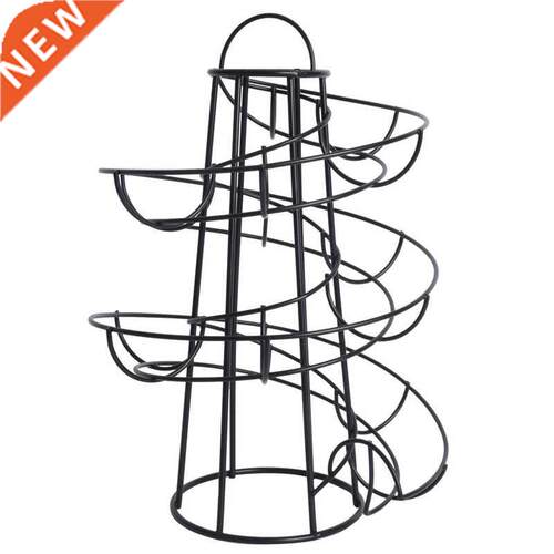 Modern Spiraling Design Metal Free Standing Egg Skelter/Disp