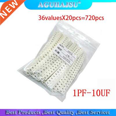 36valuesX20pcs=720pcs 0603 1PF-10UF SMD Resistor Kit Assorte