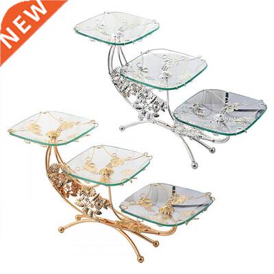 3 Tier Classic Glass Fruit Plate Court Style Dessert Pastry