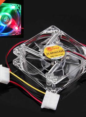 80MM Computer Cool Fans 80x80x25mm 4pin Colorful LED C Compu