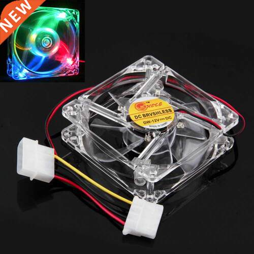 80MM Computer Cool Fans 80x80x25mm 4pin Colorful LED C Compu