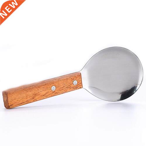 Stainless Steel Rice Spoon Cooking Spoon Creative Wooden Han