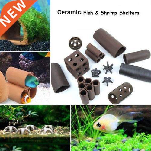 1pcs Ceramc House For Aquarum Fsh Shrmps Spawn Shelter
