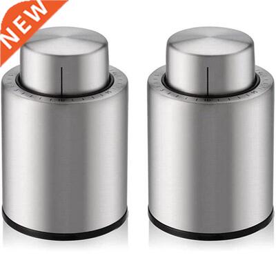 2 Pack of Vacuum Wine Bottle Stoppers,Stainless Steel Wine B