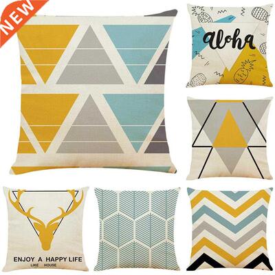 NEW Geometrc Deer Cushon Yellow Geometry Decoratve Pllow
