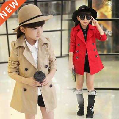 Girls nch Coats Double Breasted coat Girls Clothing Tops Kid