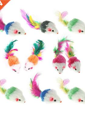 pwstrip 12pcs/pck Colorful Fether Ct Toys Flse Mouse Ki