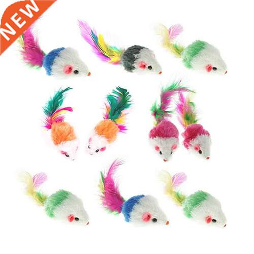 pwstrip 12pcs/pck Colorful Fether Ct Toys Flse Mouse Ki