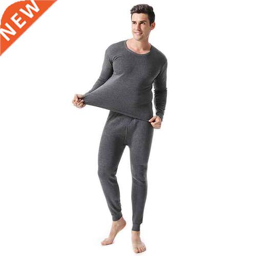 Solid Set Men Winter Thermal Underwear Men Warm Underwear Se