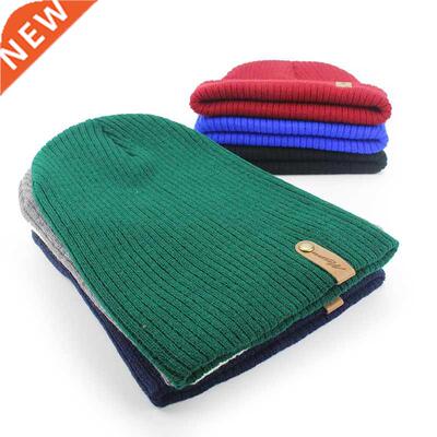 Women Men Crochet Beanie Hat Soft Warm Cap Autumn Winter Fem