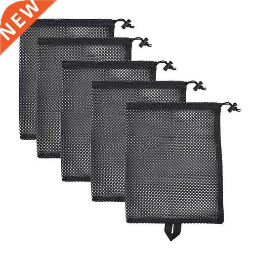 5Pcs Durable Nylon Mesh Receive Bag, Drawstring Bag Outdoor