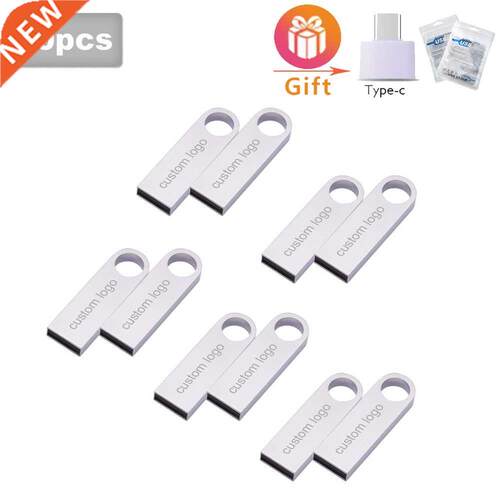 10PCS/lot Metal USB Flash Drive Pen Drive 4GB 8GB 16GB Pendr