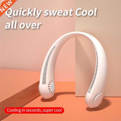 Portable 60 Rotation Neck Hanging Fan USB Rechargeable  Wi
