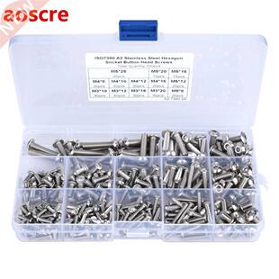 330pcs Pan Head Hex Socket Screw Set Stainless Steel M3 M4 M