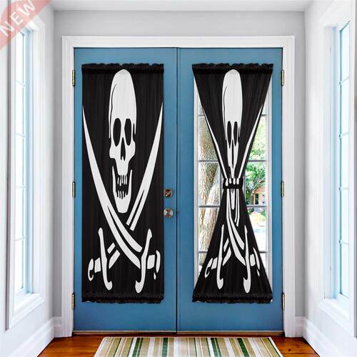 Skull Pirate Symbol Door Curtains Decor Home Bedroom Living