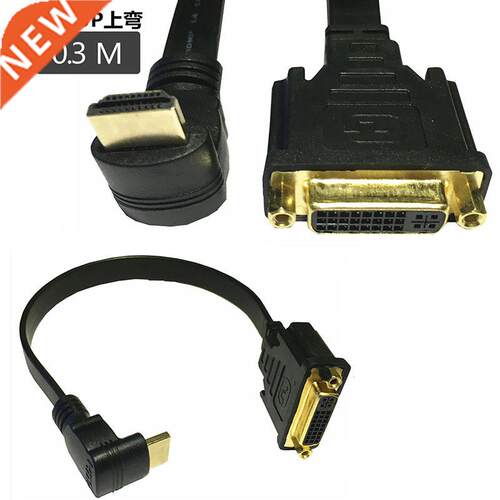 1.4v HDMI Down angle to DVI 24+5pin Female l Cable Lead PC L