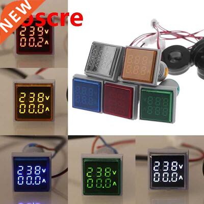 Square LED Digital Voltmeter Ammeter 22mm Signal Lights Volt