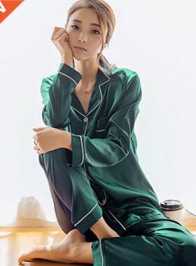 Women's Pajamas Winter Sleep Silk For Satin Set Slee