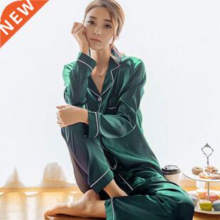 Women's Pajamas Winter Sleep Silk For Satin Set Slee