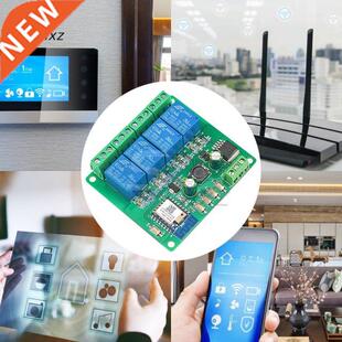 Tuya 4-Channel WiFi Remote Relay Module Mobile Phone APP Con
