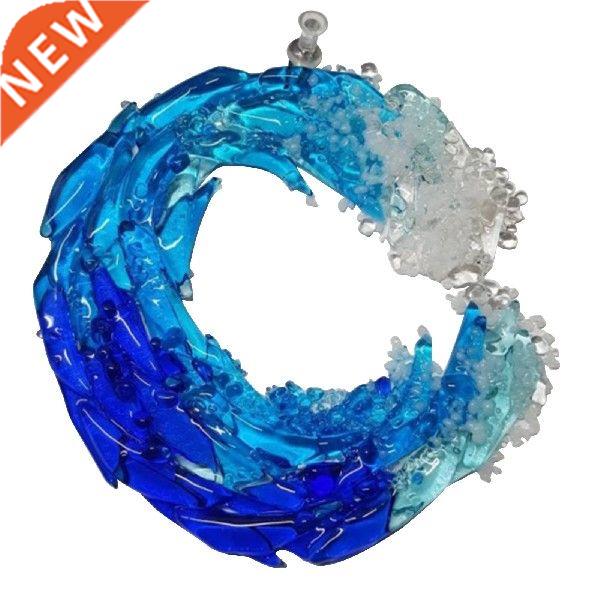 Fused Glass Ocean Suncatcher Ornament Glass Wave Sun