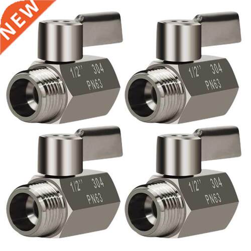4X 304 Stainless Steel Mini Ball Valve(1/2 Inch Female x Mal