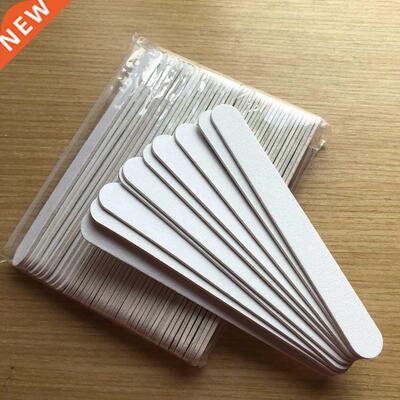 50pcs white wooden nail file 100/180 wood Nail Rubbing Strip